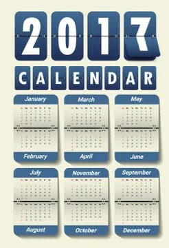 2017 Modern calendar template .Vector/illustration. Stock Illustration