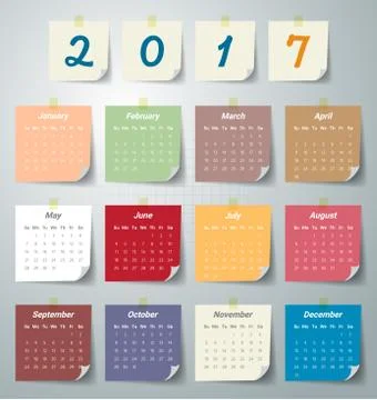 2017 Modern calendar template .Vector/illustration. Stock Illustration