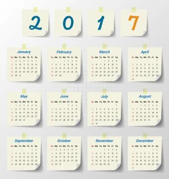 2017 Modern calendar template .Vector/illustration. Stock Illustration