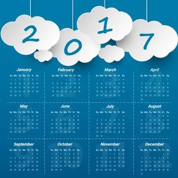 2017 Modern calendar template .Vector/illustration. Stock Illustration
