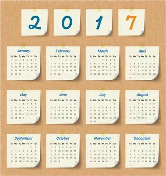 2017 Modern calendar template .Vector/illustration. Illustrazione stock