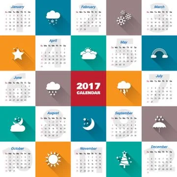 2017 Modern calendar template .Vector/illustration. Stock Illustration