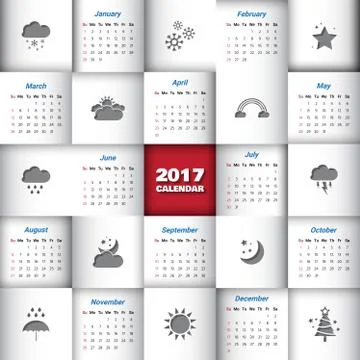 2017 Modern calendar template .Vector/illustration. Stock Illustration