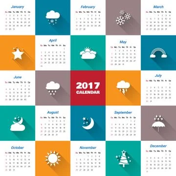2017 Modern calendar template .Vector/illustration. Stock Illustration