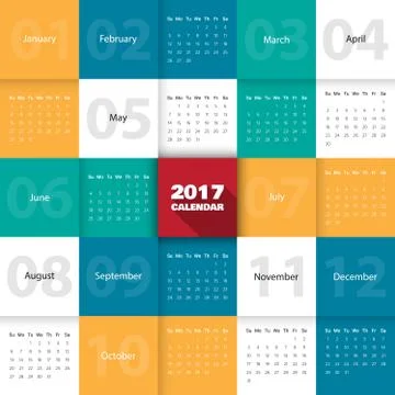 2017 Modern calendar template .Vector/illustration. Stock Illustration