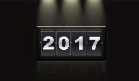 2017 new year on calendar. Stock Illustration