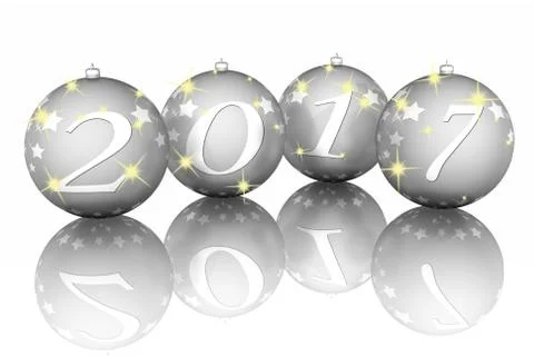 2017 New Year Christmas - 3D illustration 스톡 일러스트