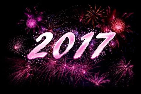 2017 new year fireworks Stock Illustration