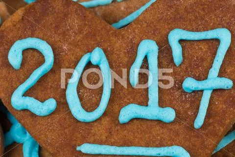 2017 number on cookie Stock Photos