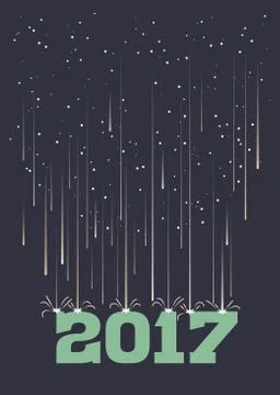 2017 is rained upon by meteor shower Stock Illustration