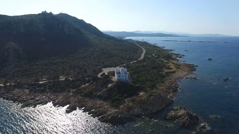 2017-Sardinia-Capo Comino beacon Stock Footage