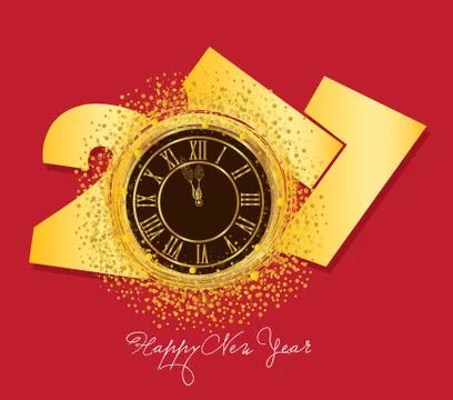 2017 shiny New Year Clock background Stock Illustration