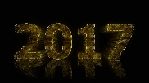 2017 Sign Made of Glowing Particles On Reflective Surface. Stock Footage 60113079