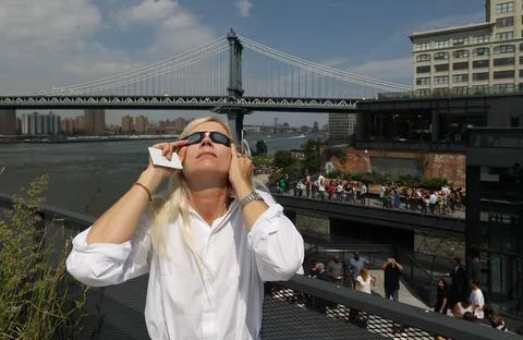 2017 Solar Eclipse, Brooklyn, USA - 21 Aug 2017 Stock Photos