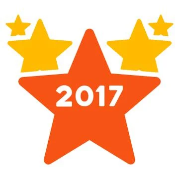 2017 Star Hit Parade Flat Vector Icon 스톡 일러스트
