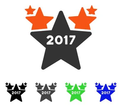 2017 Star Hit Parade Flat Icon Illustrazione stock