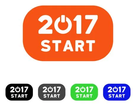 2017 Start Button Flat Icon Stock Illustration