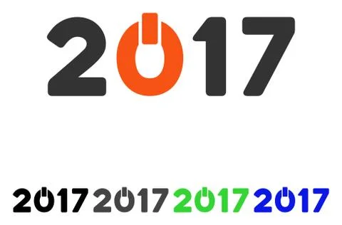2017 Switch On Flat Icon Stock Illustration