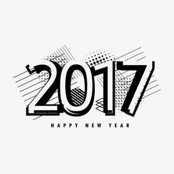 2017 text design with abstract shapes and elements Stock Illustration