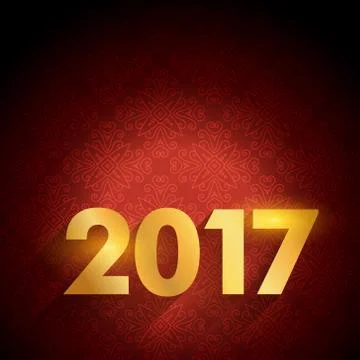 2017 text on red luxury background for happy new year Illustrazione stock