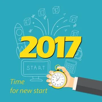 2017 time for new start Stock Illustration