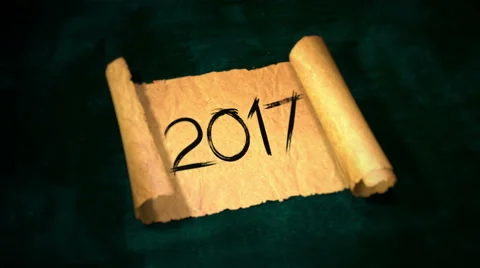 2017 Unfolding Old Paper Scroll 3D 4K Stock Footage 57838342