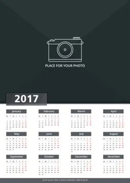 2017 Wall Calendar Stock Illustration