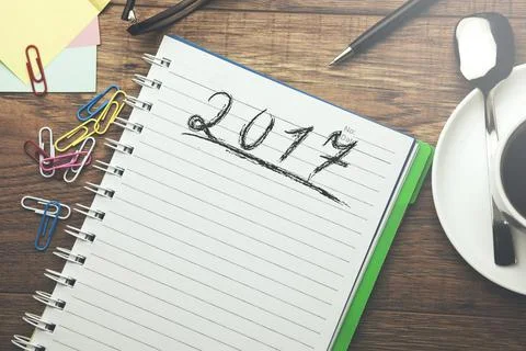 2017 write notepad Stock Photos