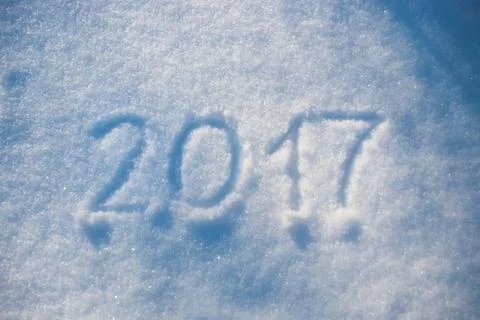 2017 written in snow Stock Photos