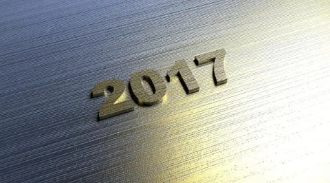 2017 year background. Metal texture. 3D rendering. 스톡 일러스트