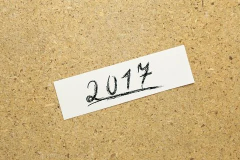 2017 year on brown  background Stock Photos