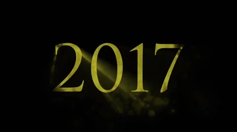 2017 Year. Gold animation. 2017 Year with shine Stockbeeldmateriaal 65842404