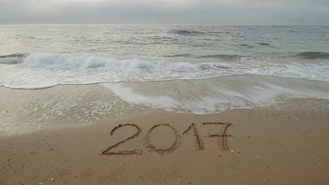 2017 year on the sea shore Video stock 70973981