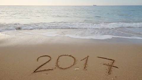 2017 year on the sea shore Stock Footage 70974650