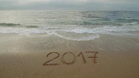 2017 year on the sea shore Stock Footage 70974653