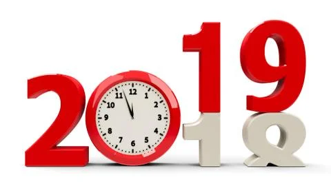 2018-2019 Clock dial Stock Illustration