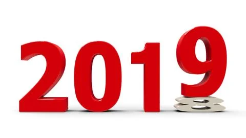 2018-2019 flattened Stock Illustration