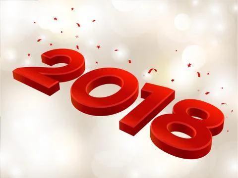 2018 3D figures in the isometric. 2018 Geometry numbers. New year sign for gr Stock Illustration