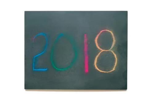 2018 on black board Stock Photos