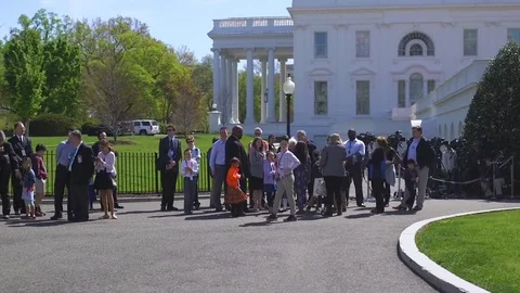 2018 - bring your kids to work day at the White House with Melania and President Stock Footage 92365251
