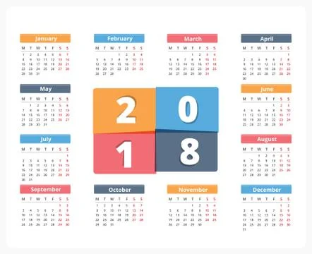 2018 Calendar Stock Illustration