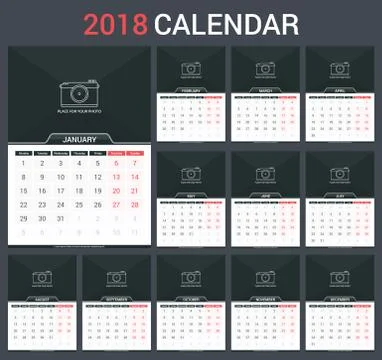 2018 Calendar Stock-Illustration