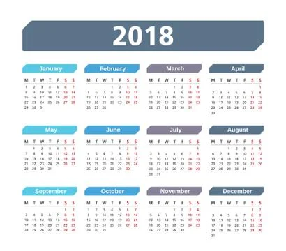 2018 Calendar Stock-Illustration