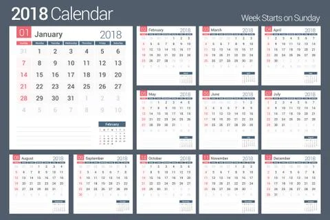 2018 Calendar Stock Illustration
