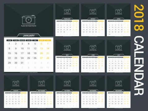 2018 Calendar Stock Illustration