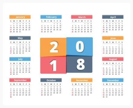 2018 Calendar Stock Illustration