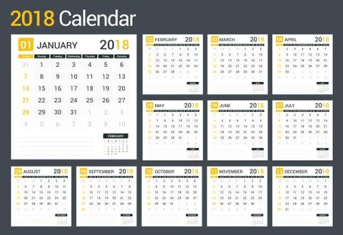 2018 Calendar Illustrazione stock