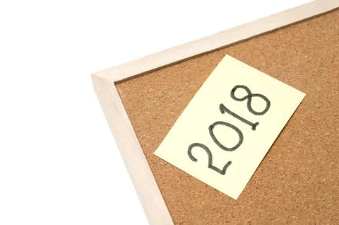 2018 on cork board Stock Photos