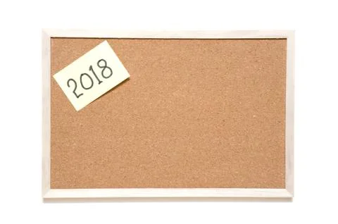 2018 on cork board Stock Photos