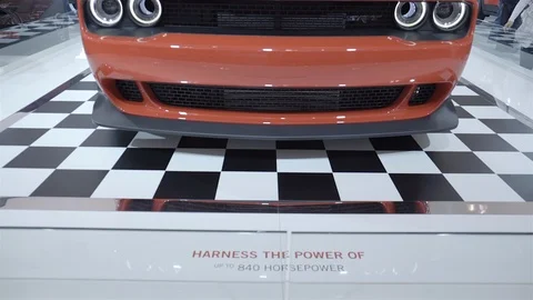 2018 Dodge Challenger SRT Demon. 2018 CANADIAN  INTERNATIONAL AUTOSHOW. Stock Footage 86454030